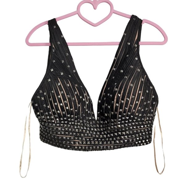 Jovani Black Two Piece Studded Mermaid Fit and Flare Prom Formal Dress Size XS - Picture 5 of 12